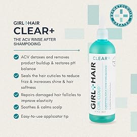 G+H CLEAR+ Apple Cider Vinegar Rinse | Clarifying Formula to Remove Buildup, Prevent Dandruff & Itchiness | For Healthy, Shiny & Soft Hair | Sulfate & Paraben-Free | 10.1 Fl Oz