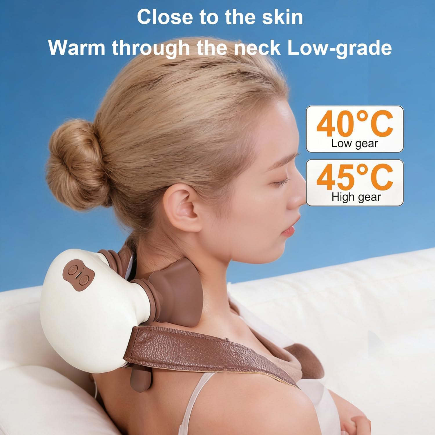 4D Neck Massager Hands, Neck Massager with Hands, 3 Massages Levels & 2 Heating Levels, Electric Massagers, Bionic Massager, Neck Shoulder Massage, Simulated Human Hand Design,Relieve Fatigue