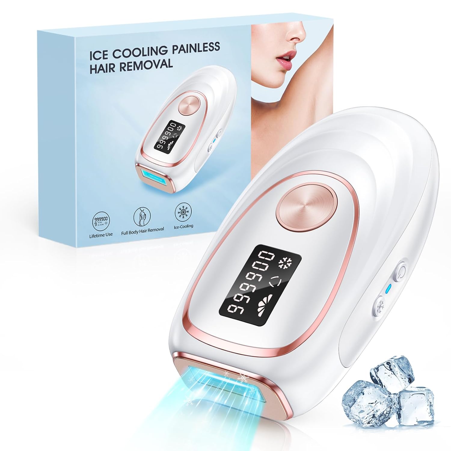 Laser Hair Removal with Cooling, at-Home IPL Hair Removal for Women Men, Upgraded to 999,900 Flashes Permanent Hair Removal Device on Facial Legs Arms Bikini Line Laser Hair Removal with Cooling, at-Home IPL Hair Removal for Women Men, Upgraded to 999,900 Flashes Permanent Hair Removal Device on Facial Legs Arms Bikini Line