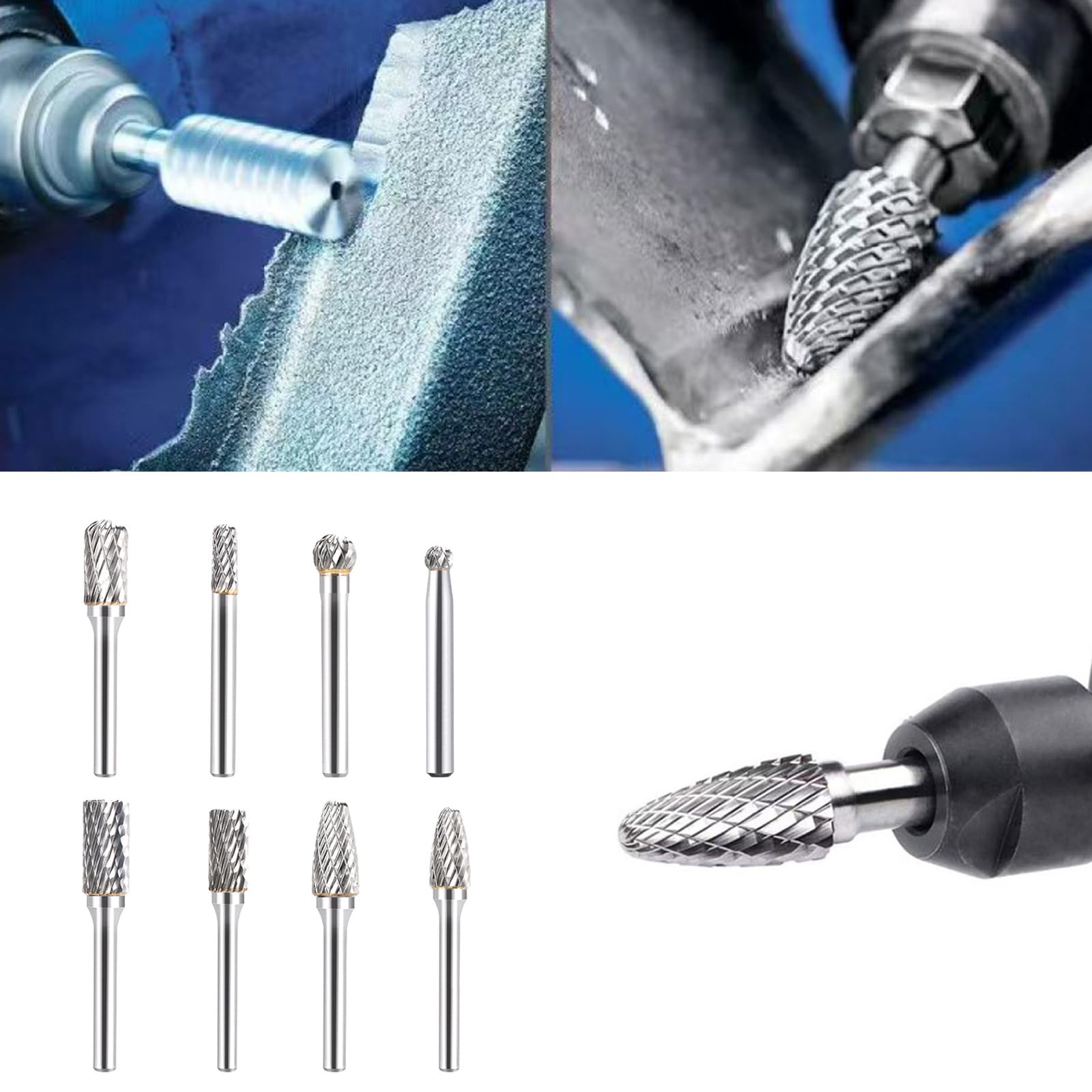 Juego de brocas de carburo de tungsteno de 8 piezas para mayor durabilidad y versatilidad en trabajos artísticos y técnicos Fresas rotativas resistentes calor