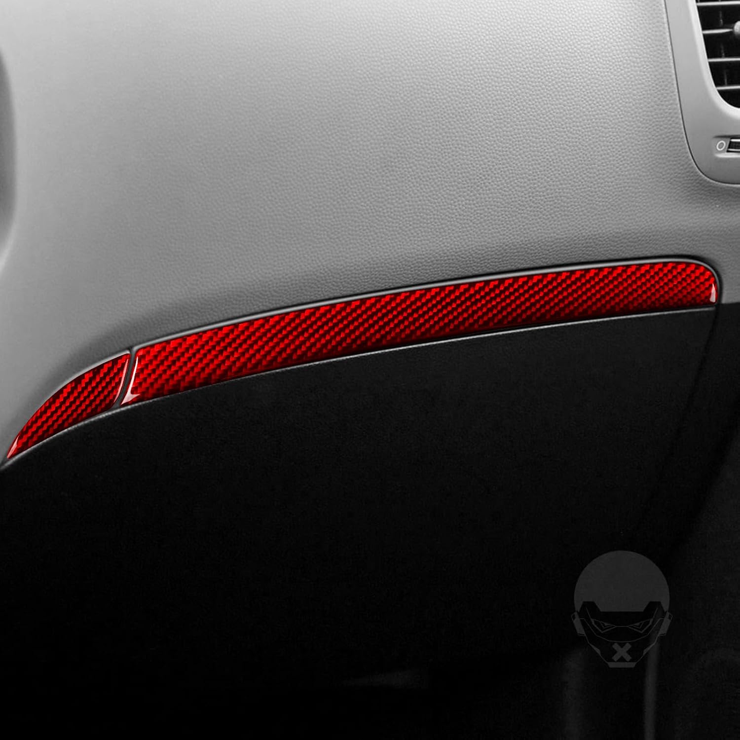 Red Real Carbon Fiber Car Co-Pilot Dashboard Panel Decoration Kit Sticker Set Compatible with Kia Soul(PS) 2014 2015 2016 2017 2018 2019 Auto Interior Accessories