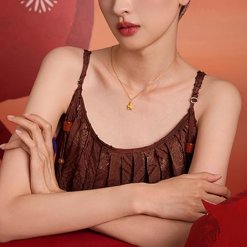 Miniatura 7 de Colgantes de oro macizo de 24 quilates, lindo animal caballo y mono, colgante de esmalte solo encanto joyería de oro real para mujeres, hija,