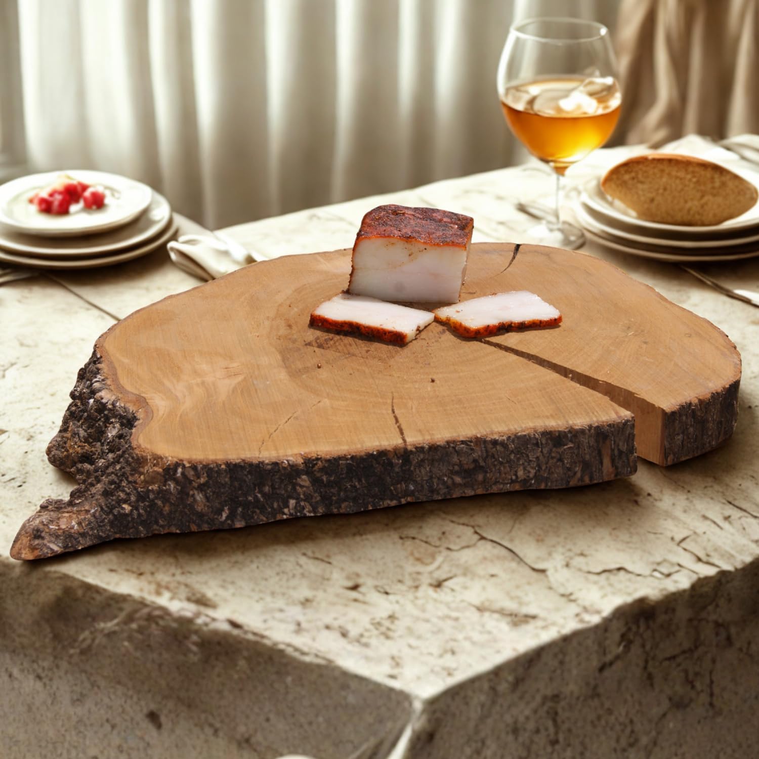 Lardo Artigianale Calabrese 300g - Grasso Stagionato Casereccio della Calabria - Prodotto Tipico con Spezie + 4 Bruschette Locali a Lievitazione Naturale in Omaggio per Aperitivo