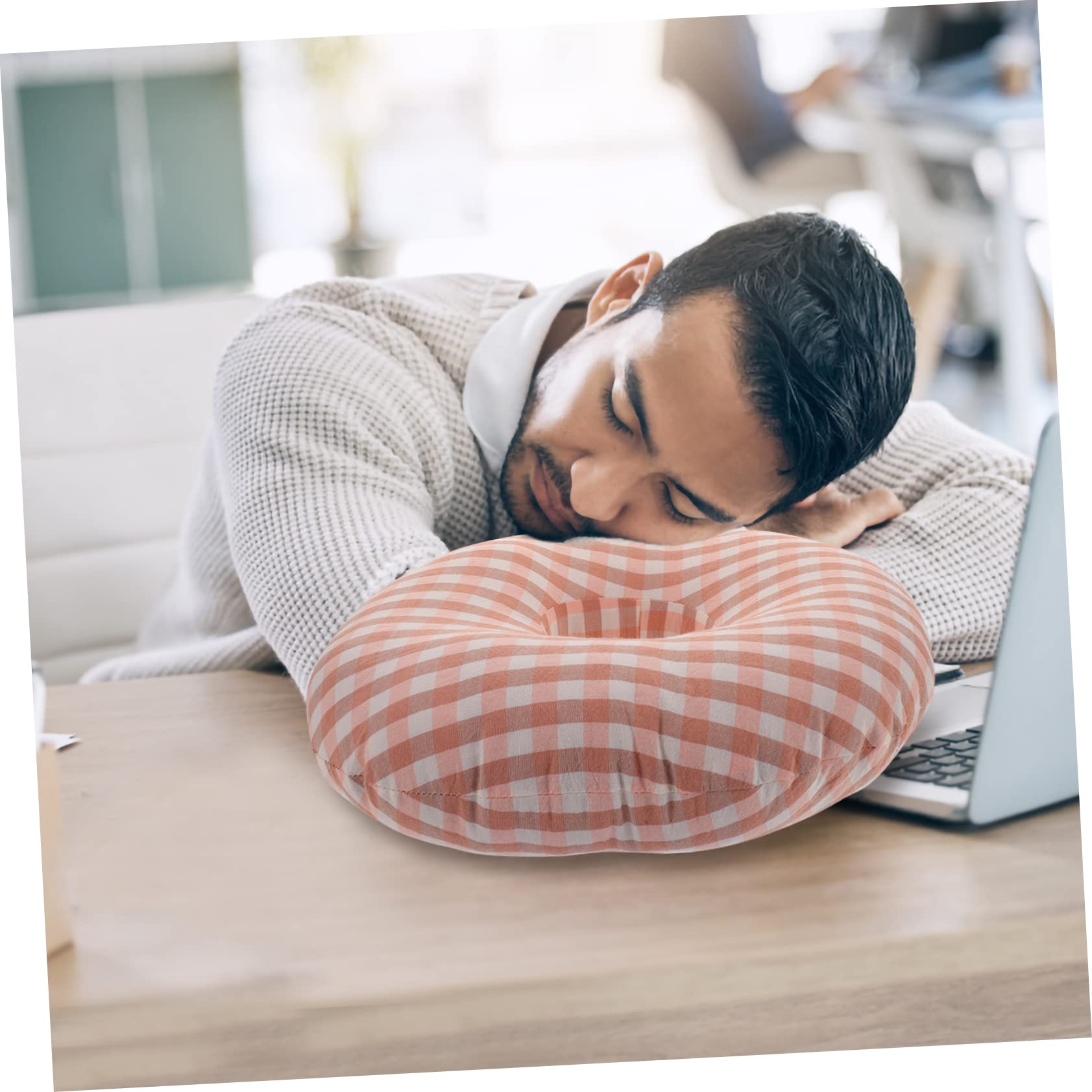 Unomor Ear Hole Pillow for Elderly Nursing Comfortable Side Pillow Ear Hole for Office and Home Use Breathable and Ergonomic Design Elegant