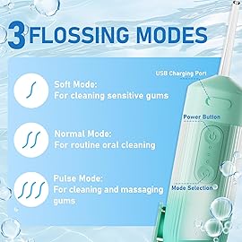 Portable Water Flosser for Teeth Travel Mini Small Water Flosser Compact Electric Oral Irrigator Dental Flossing for Teeth Cleaning Cordless Advanced Tonsil Stone Kids Adults Braces