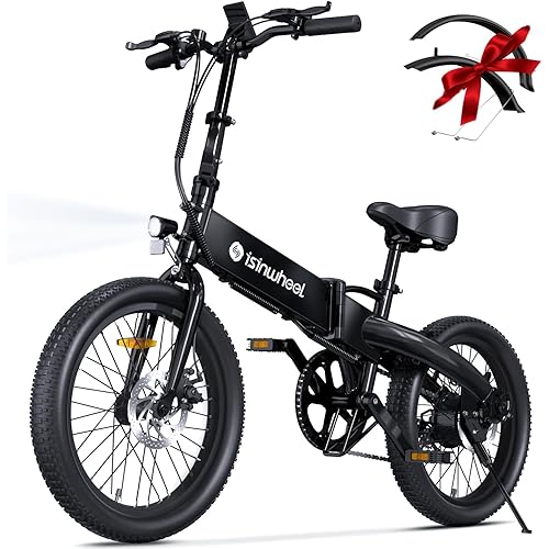 isinwheel Electric Bike for Adult 500W Motor, 20 mph Folding Ebike, 14"/16"/20"/26" Adult Electric Bicycles with Smart Uphill, 7.8/10.4Ah Battery, E Bikes for Adults and Teens
