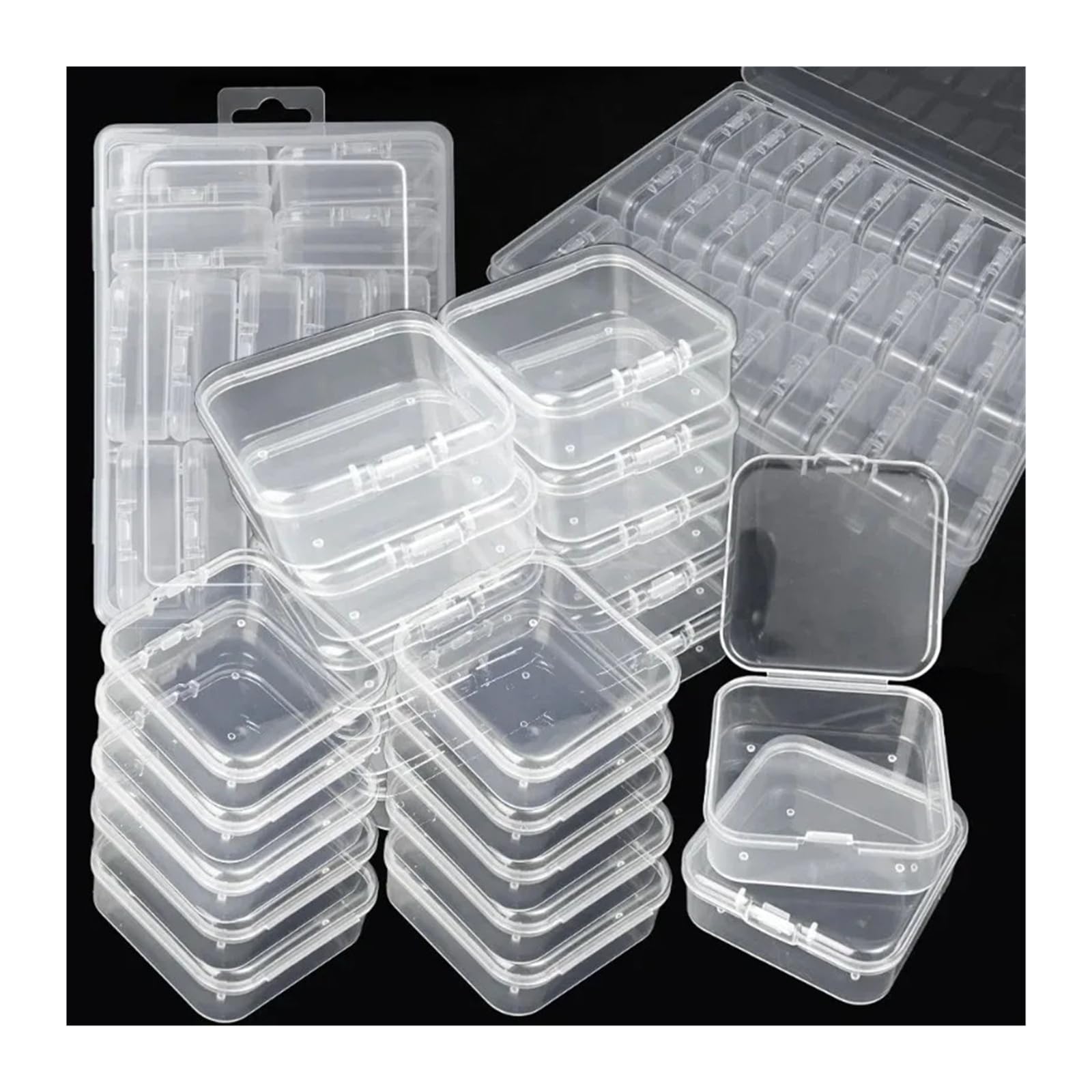 Generico 30 scatole organizer in plastica trasparente con strass for perline/gioielli