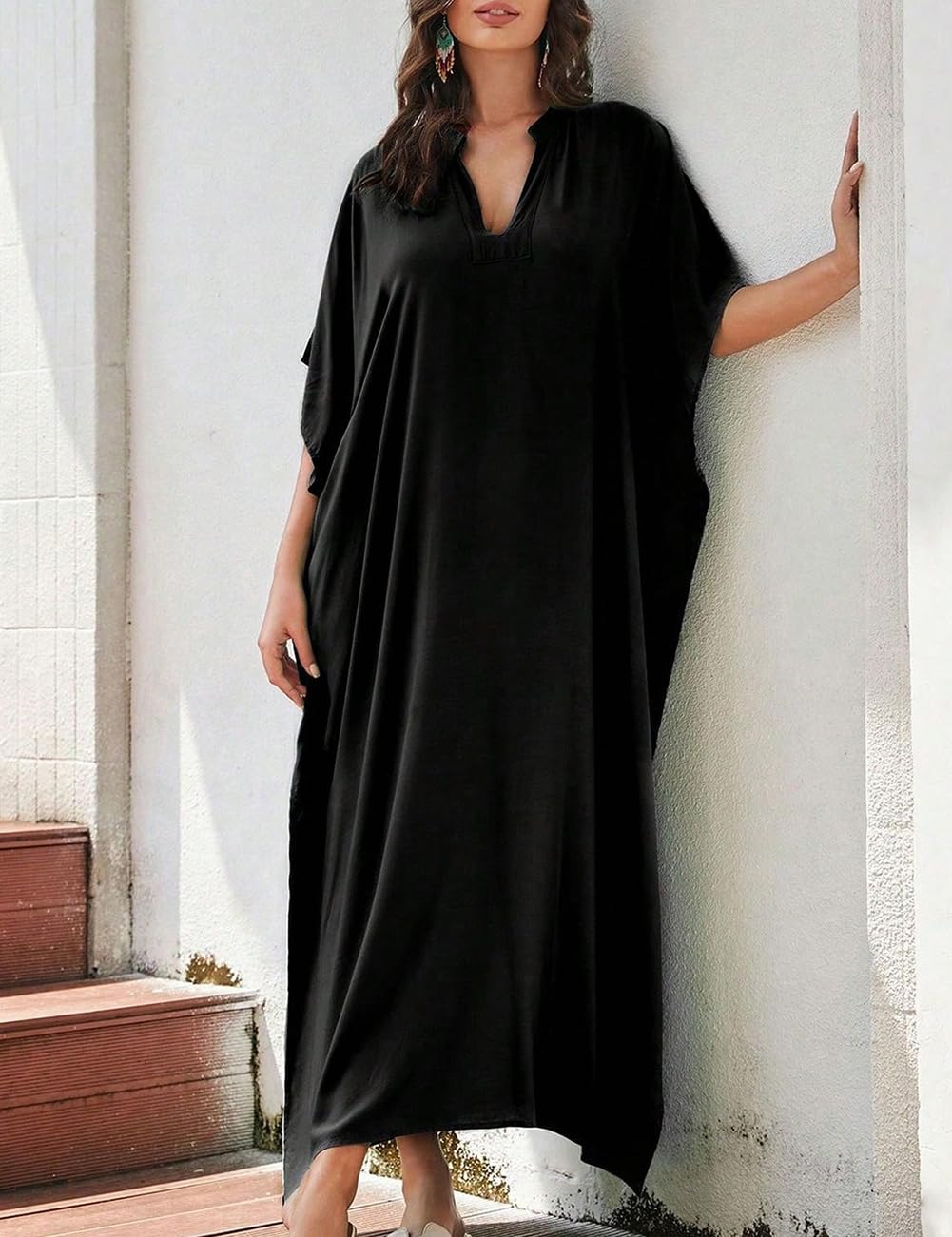 Bsubseach Kaftan okrycie na stroje kąpielowe dla kobiet plus size