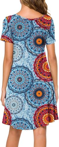 Miniatura 3 de POPYOUNG Vestido casual de verano 2025 para mujer, cuello redondo, salida de baño para playa