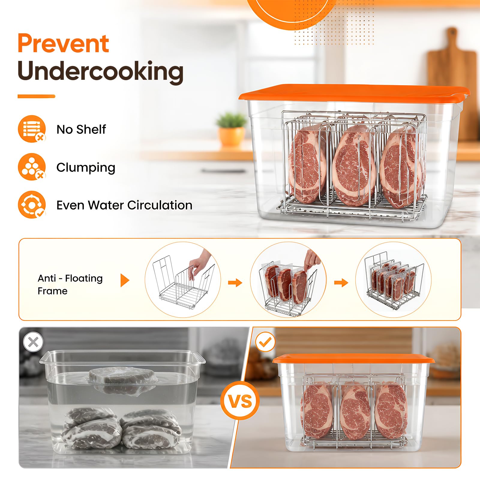 Sous Vide Behälter 12L Sous Vide Container mit Deckel BPA-frei | Sous Vide Set mit Thermohülle und Rack transparenter Garbehälter für Sous Vide Stick Fisch Fleisch Gemüse und Familienküche