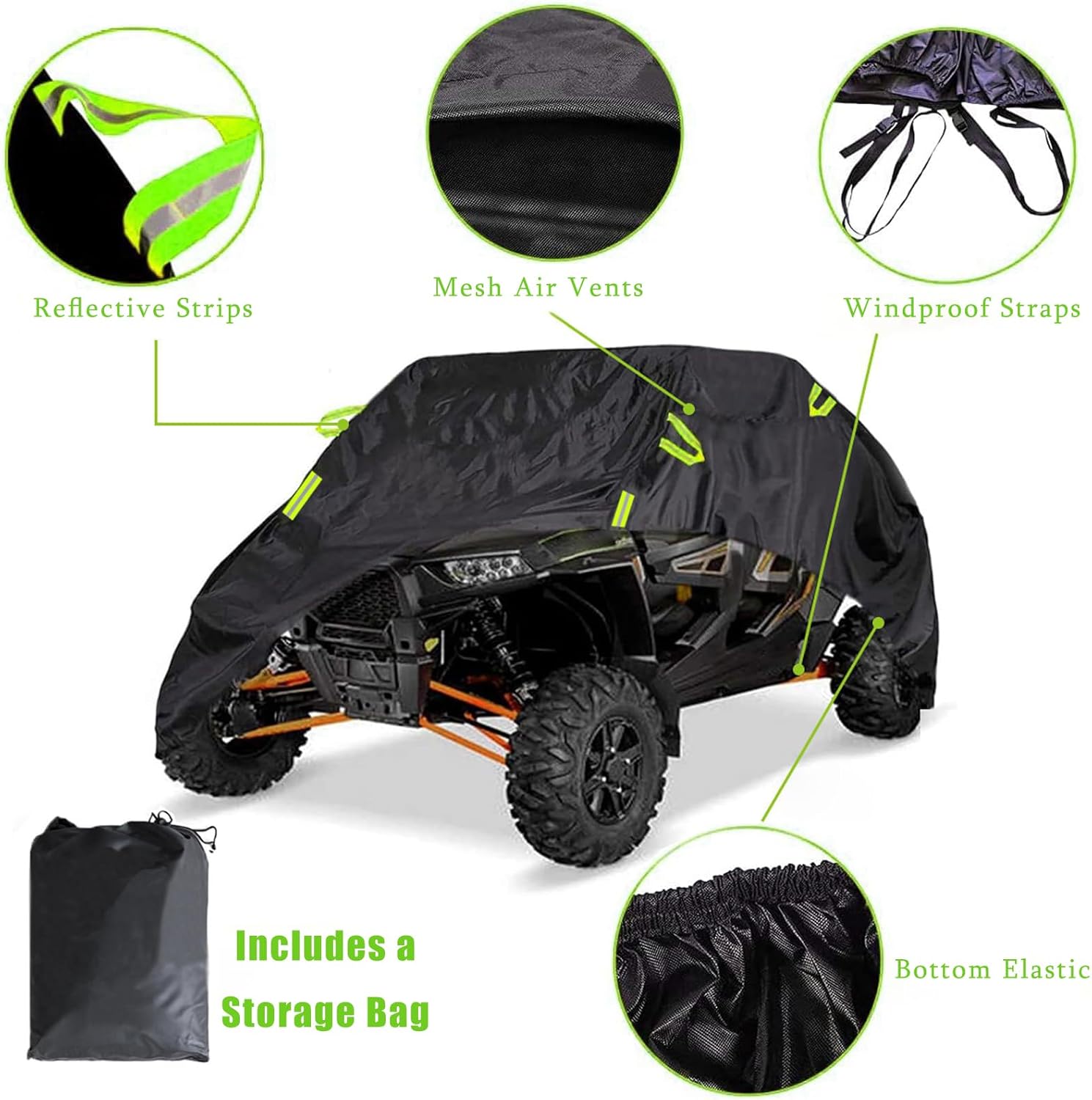 UTV Cover for Honda Talon 1000X-4 Fox Live Valve 2020-2026, All Weather Protection Outdoor Storage Cover with Reflective Strips, Water-Resistant Oxford Fabric for Rain, Snow, Dust,B Style