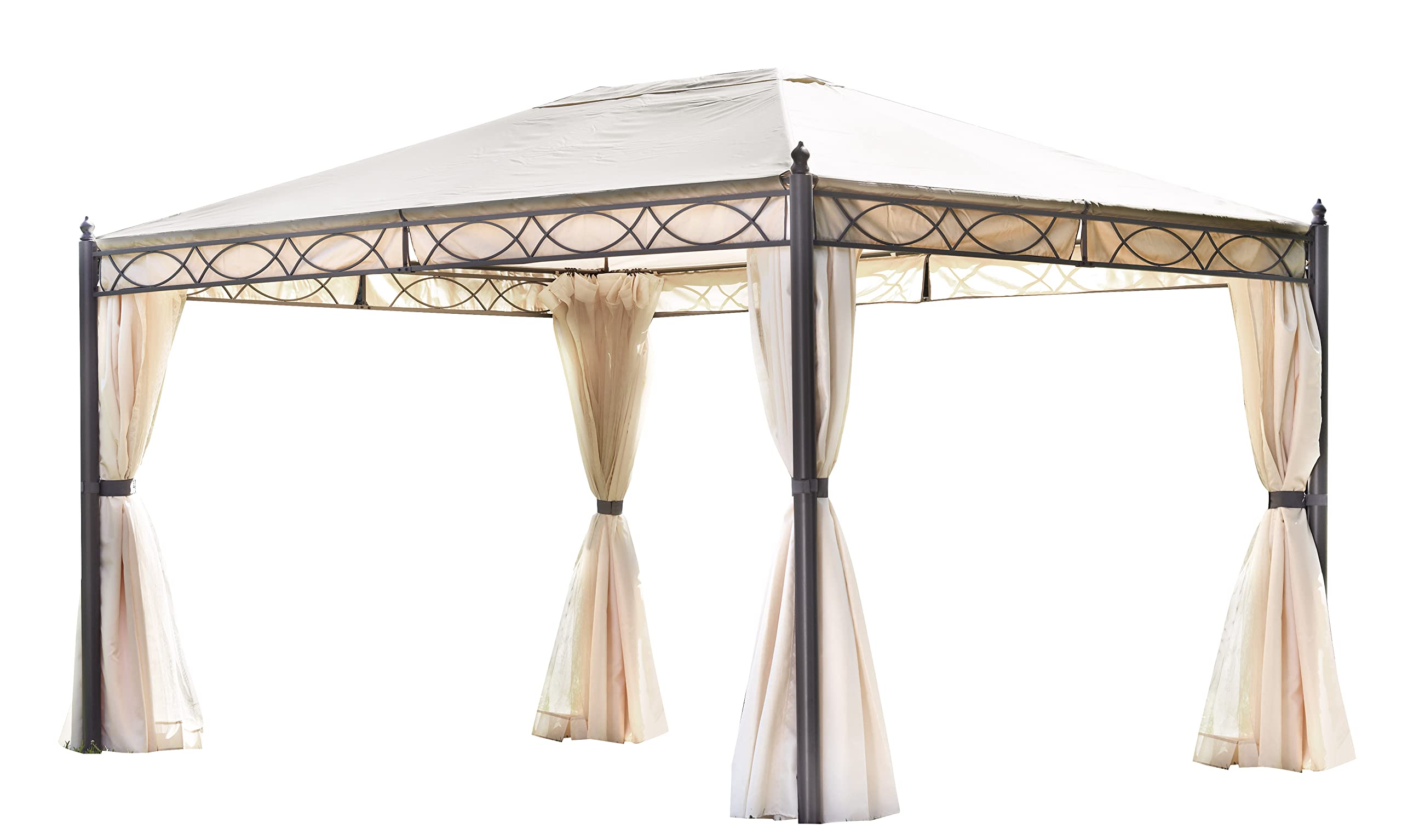 Telo di ricambio per gazebo Greenwood GAZ372 3x4m antivento poliestere resinato 210 gr sabbia