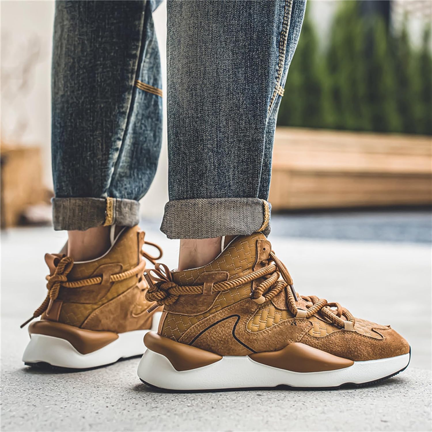 GSIGUL Mens Running Shoes Tennis Walking Shoes Chunky High top Mens Sneakers Athletic Casual Shoes for Men