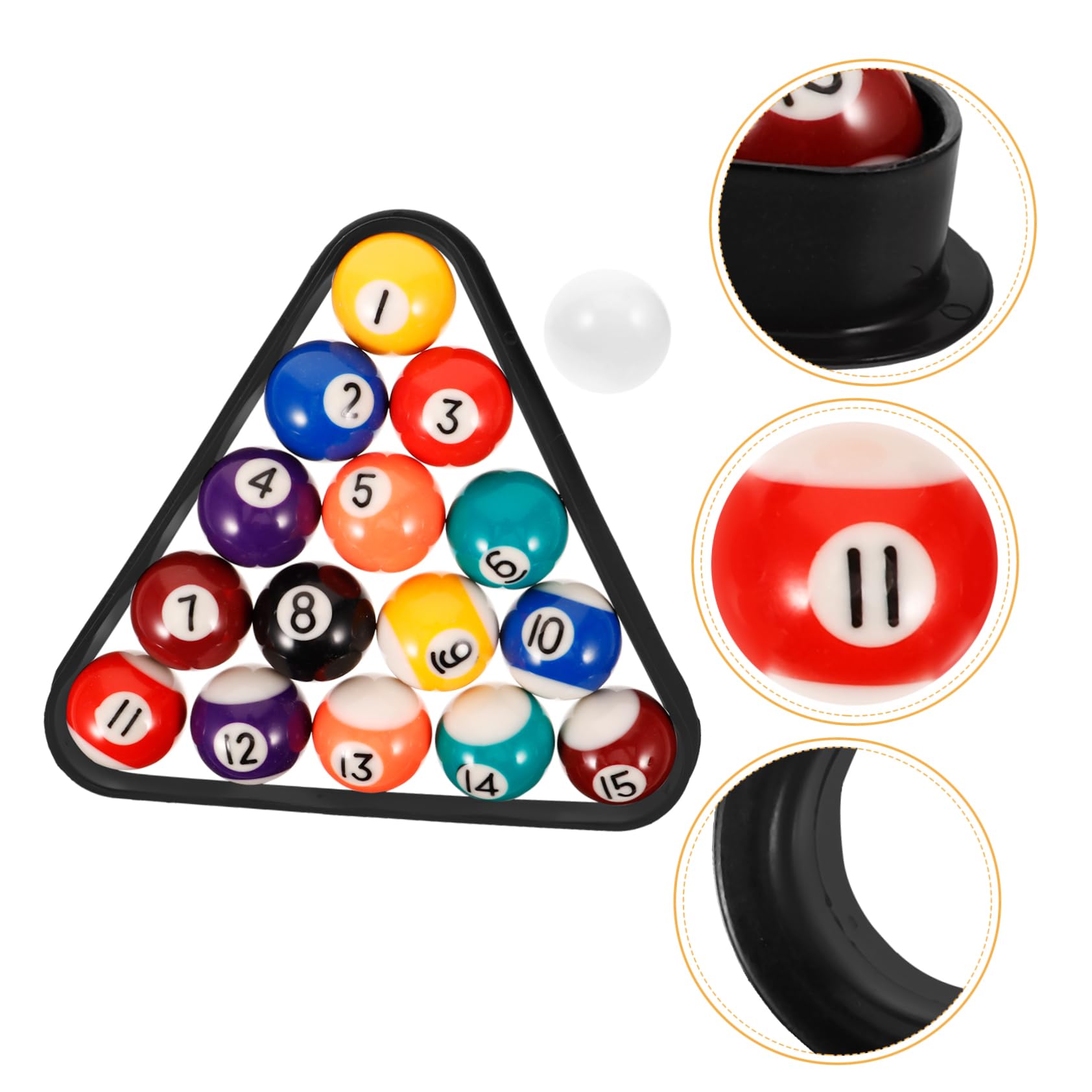 TOYANDONA Jeu de Boules de Billard Miniature en Résine pour Garçon et Filles, 16 Billes Résistantes à l'usure avec Finition Soignée, pour Jouer Billard la Maison