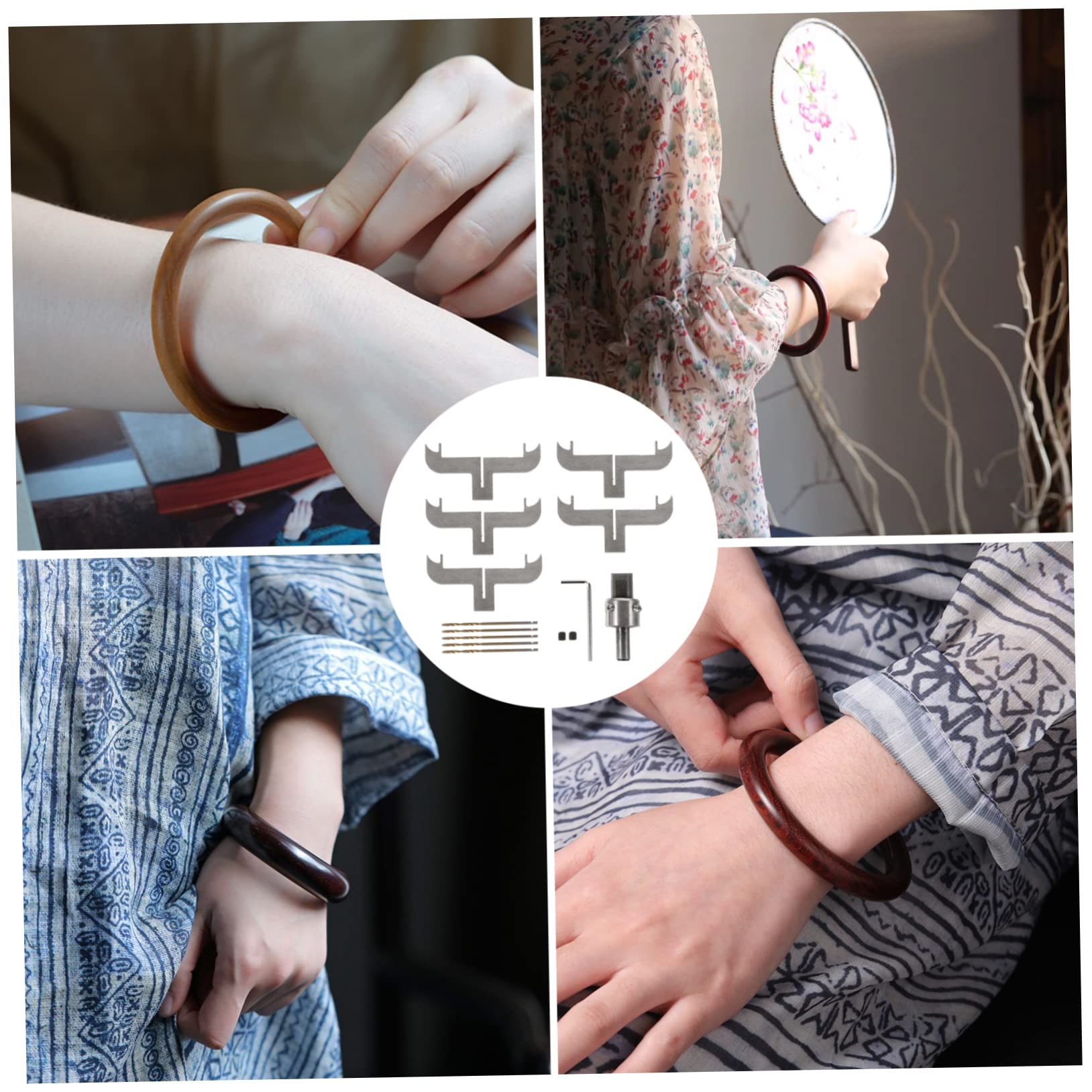 Ipetboom Set di Utensili per Fresatura e Foratura di Anelli e Braccialetti in Legno in Acciaio Alto, Kit per Realizzare Gioielli in Legno e Incidere Anelli Circolari