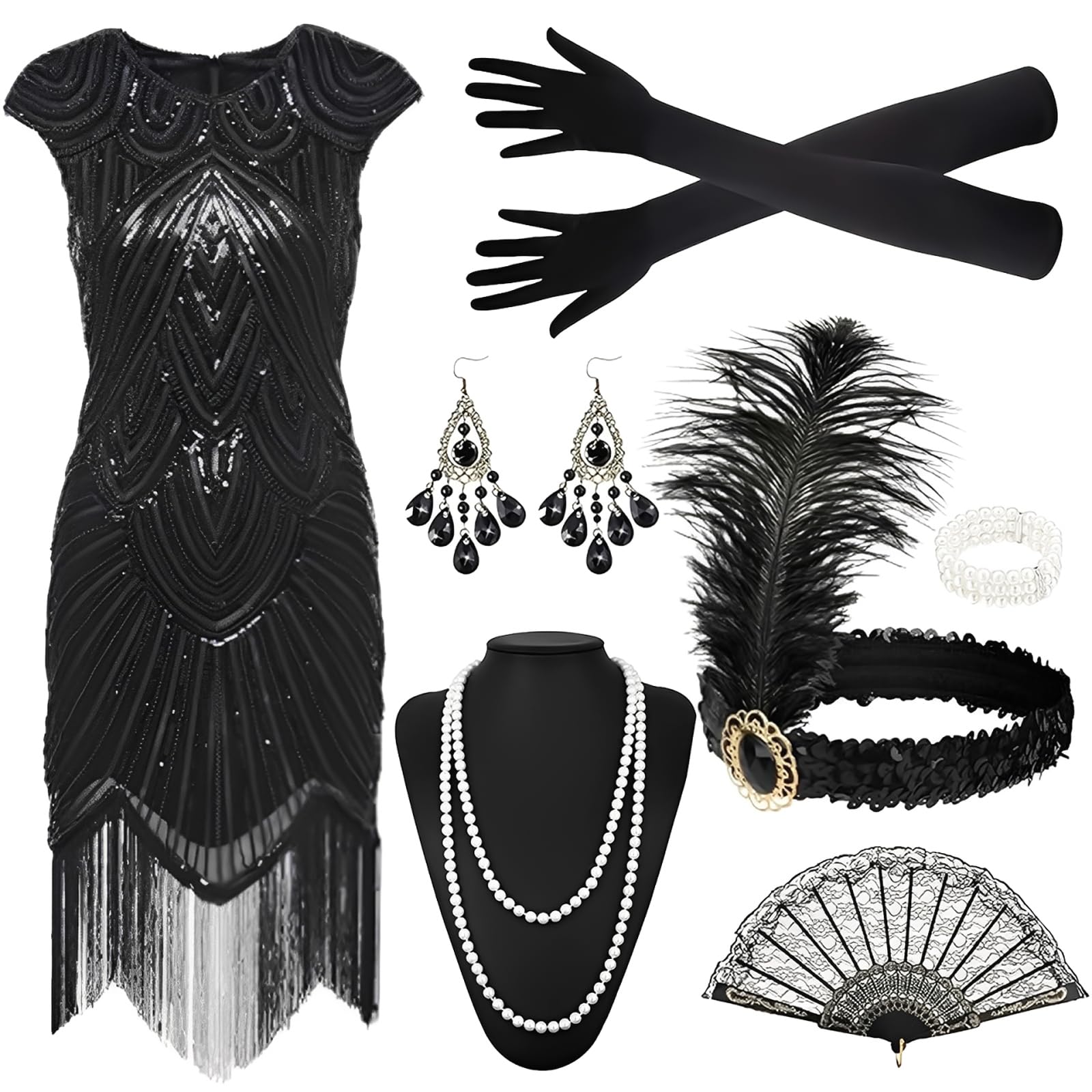 Fatale Flapper Fabienne Jaren 20 Vrouw Kostuum