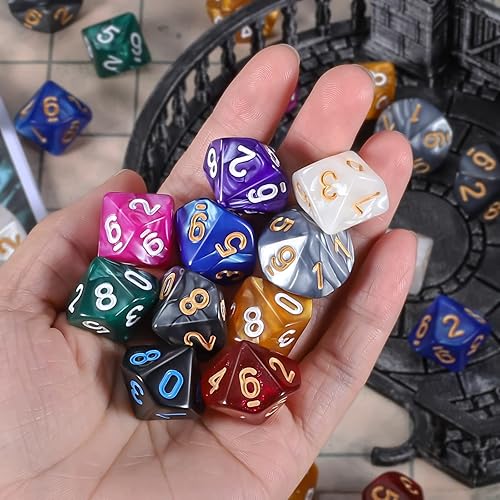 Miniatura 26 de CiaraQ Dados poliédricos DND (100 unidades) con una bolsa de dados compatibles con juegos de mesa de rol de Dungeons and Dragons DND RPG MTG