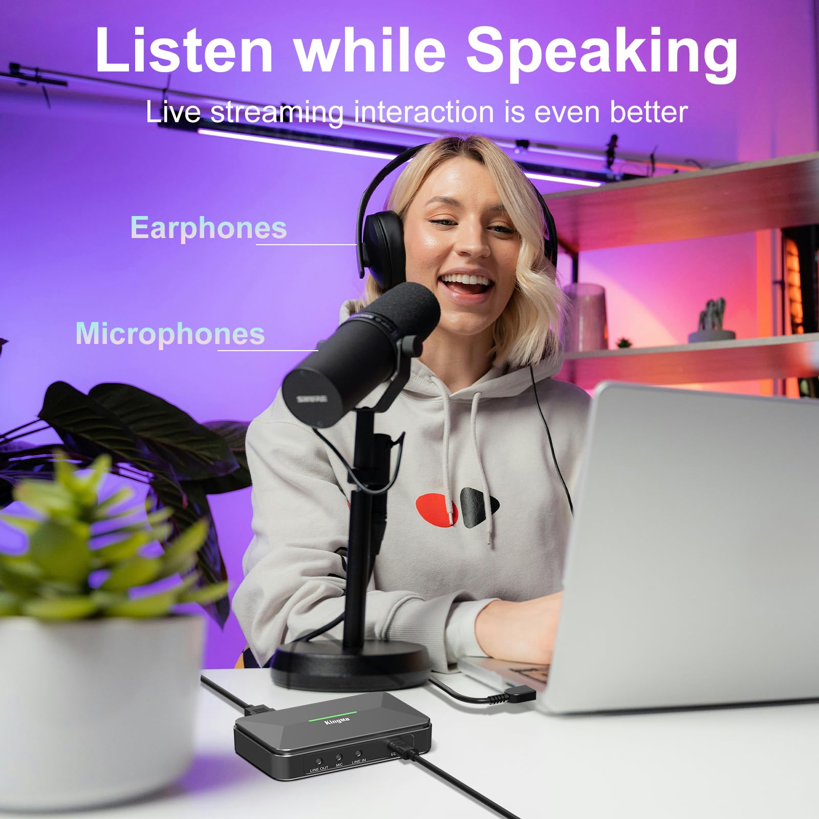King Ma Scheda di acquisizione video, 1080p 60 Hz, USB C a USB 3.0, scheda di acquisizione audio HD, scheda di acquisizione di giochi per TikTok Live Streaming, registrazione video, funziona con