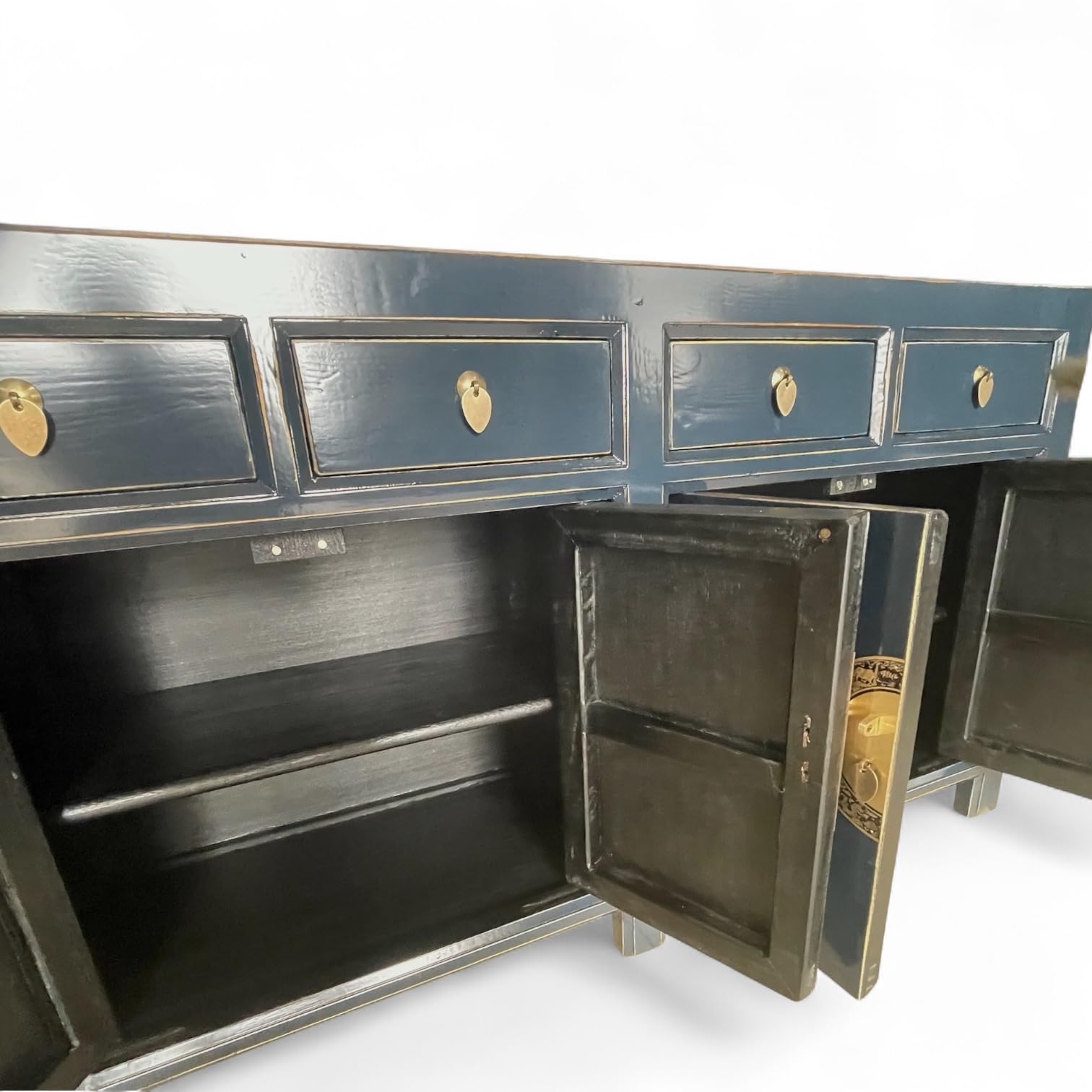 Chińskie meble azjatyckie komoda kredens szafka bufet szafka weselna vintage styl kolonialny styl Shabby Chic (Midnight-Blue)