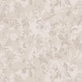 Heroad Beige Brown Wallpaper Floral Wallpaper Peel and Stick Boho Contact Paper Vintage Wall Paper Removable Self-Adhesive for Bedroom Cabinets Decoration Thicken Vinyl 17.3" x 393"
