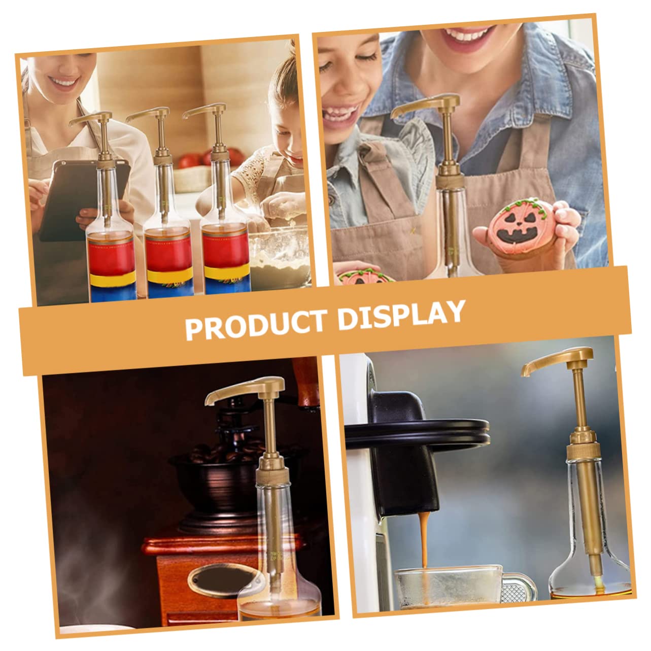 Housoutil Lotion Pump 6pcs Coffee Bottles Conditioner for Head Push Cafe Kitchen Syrups Universal Replace Jug Drinks Pp