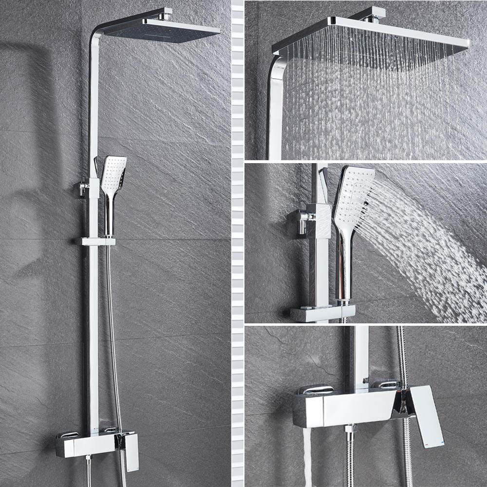 SBCGFY Bathroom Faucet Chrome Rain Shower Head Bath Faucet Wall Mounted Bathtub Shower Mixer Tap Shower Faucet Shower Set Mixer