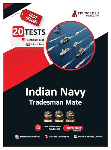 Indian Navy Tradesman Mate (TMM) Exam 2024 (English Edition) - 8 Mock Tests and 12 Sectional Tests (1100 Solved MCQ Questions) with Free Access to Online Tests