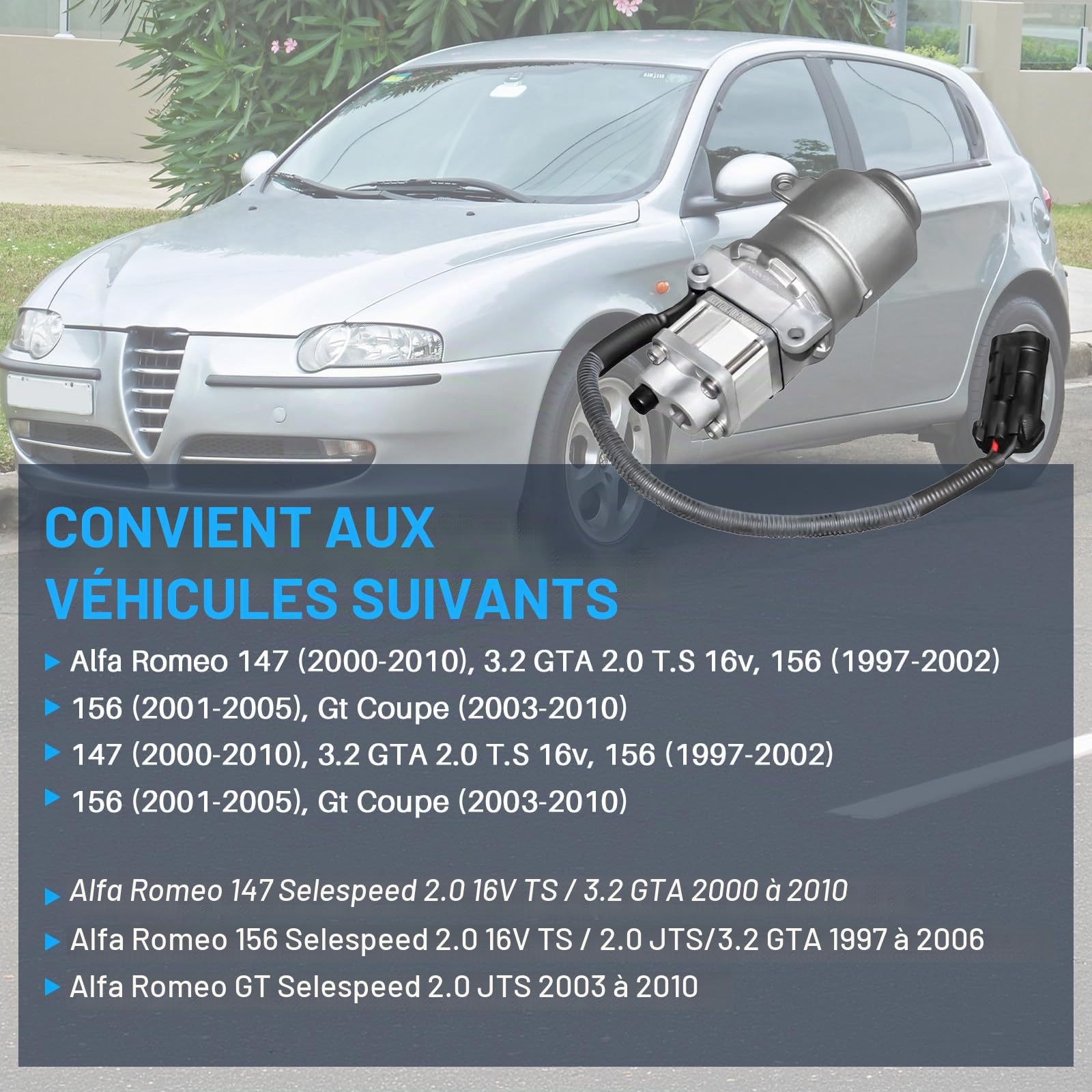 Pompe hydraulique d'embrayage compatible avec Alfa Romeo 147 156 Sportwagon GT 1997-2010 Remplacement pour 51736315 71752637 0085642B 2034506 71769597
