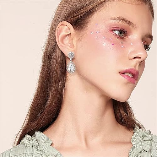 Miniatura 6 de Women's Earrings Men's and Women's Diamond Earring Fashion Carving Crystal Shaped Hollow Zircon Water Drop Full Earrings Rose Gold Earrings for