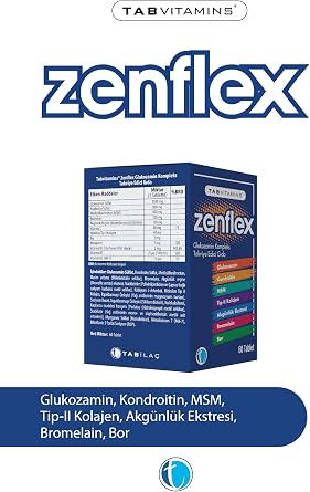 TABVITAMINS Zenflex 60 Tablet Glucosamine Chondroitin MSM Type II Collagen