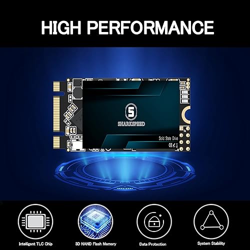 Miniatura 2 de SSD 1TB M2 2242 NGFF SSHARKSPEED SATA 3 1654in 6Gbs 3D NAND Unidad interna de estado sólido para computadora de escritorio portátil M2 2242 1TB