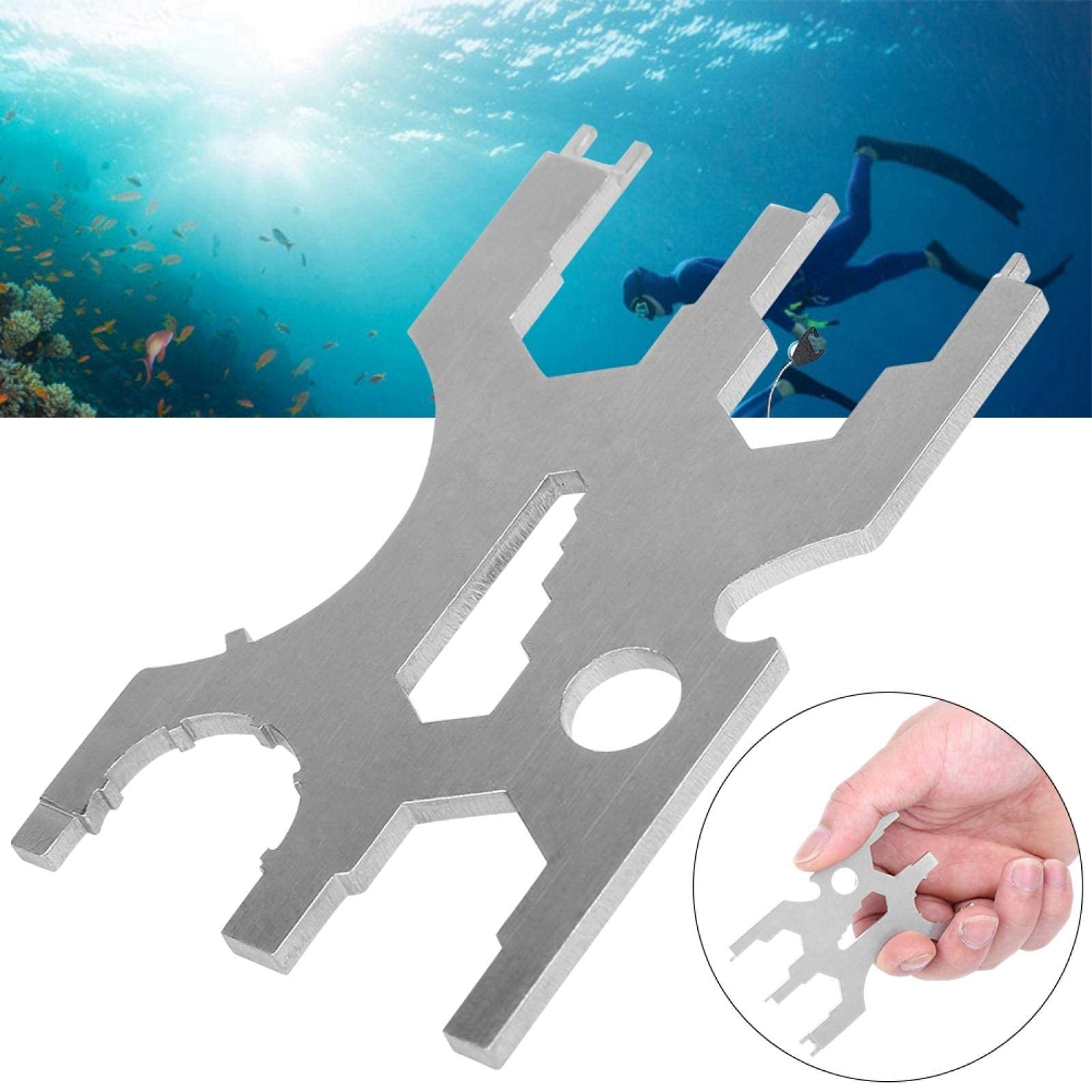 Demeras Herramienta de reparación de Buceo Herramienta de Buceo Multi Herramienta de Buceo de Acero Inoxidable multifunción submarina Kit regulador de Buceo