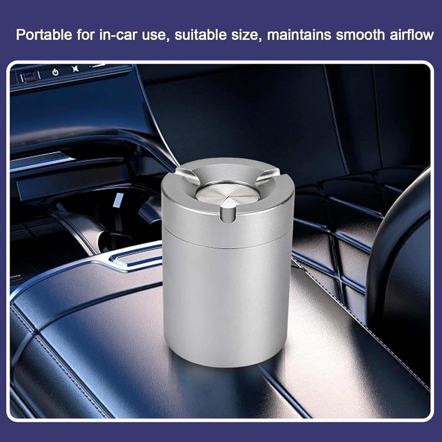 360° Stainless Steel Twist-Lock Ashtray, Rotating Sealed Windproof Car Ashtrays Odor-Proof Holder, Stainless Steel Car Ashtray, for Vehicle Travel & Home with Automatic Extinguishing (Desktop)