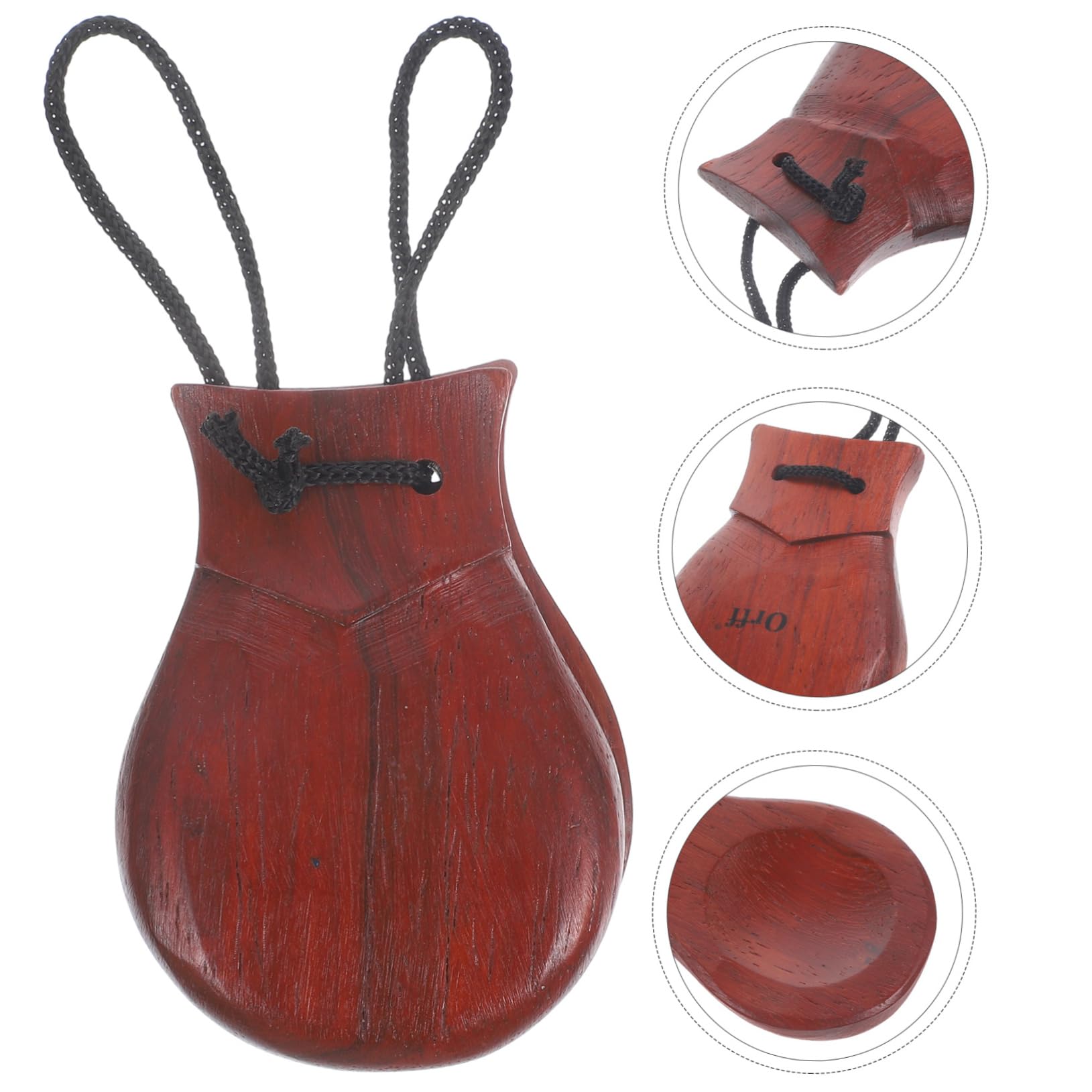 ifundom Traditional Castanet Percussion for Adults Portable Smooth Pear Wood Handheld Instrument