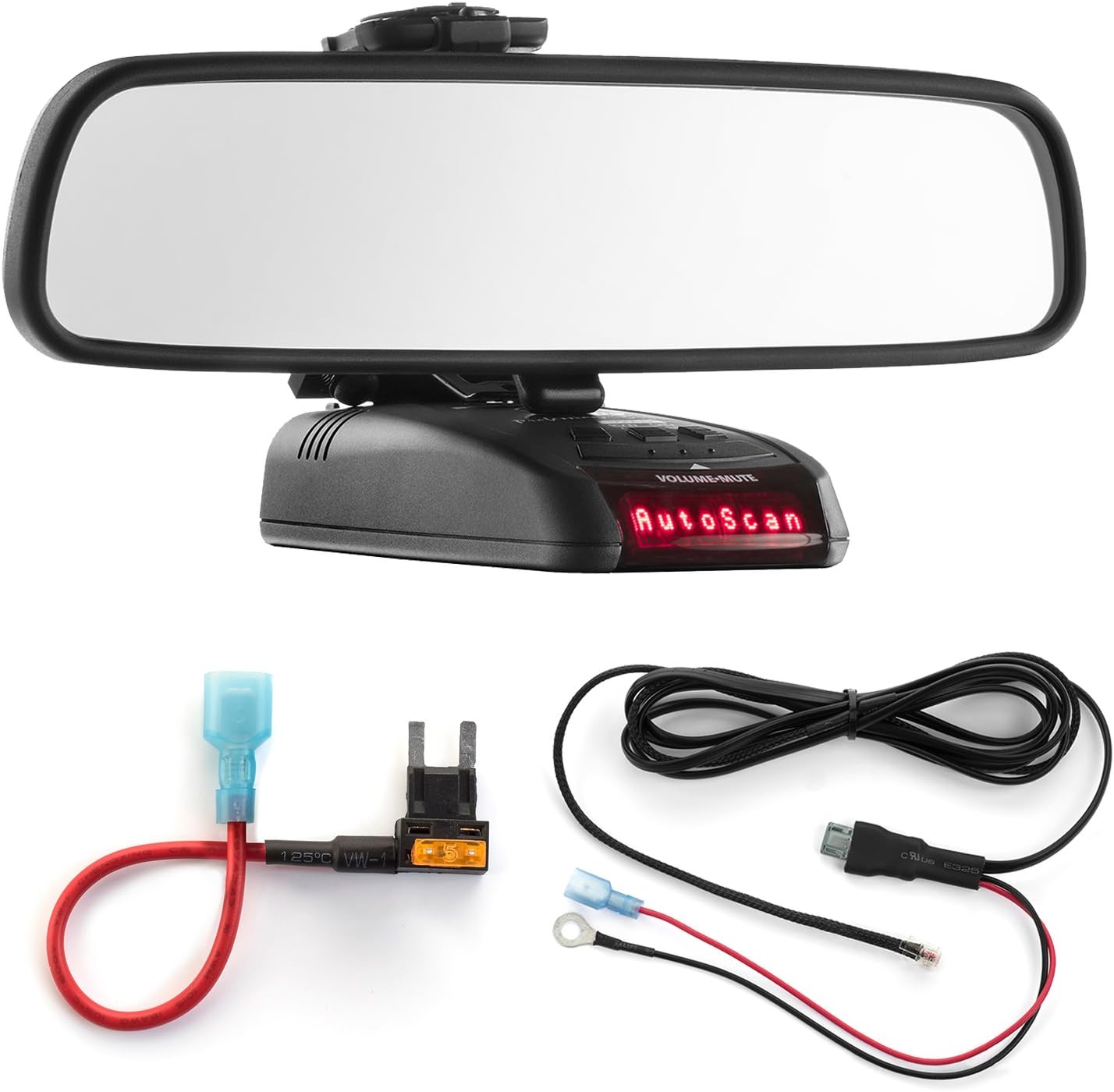 Radar Mount Mirror Mount + Direct Wire Power Cord + Mini Fuse Tap for Beltronics STI RX65 (3001401B)