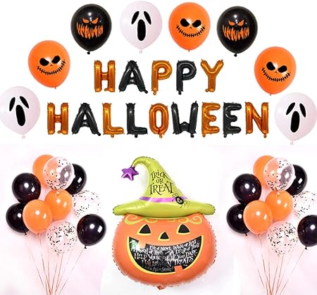 Amazon Perriberry ハッピーハロウィン バルーン セット カボチャ 風船 飾り付け Happy Halloween かぼちゃ 風船 バルーン おもちゃ