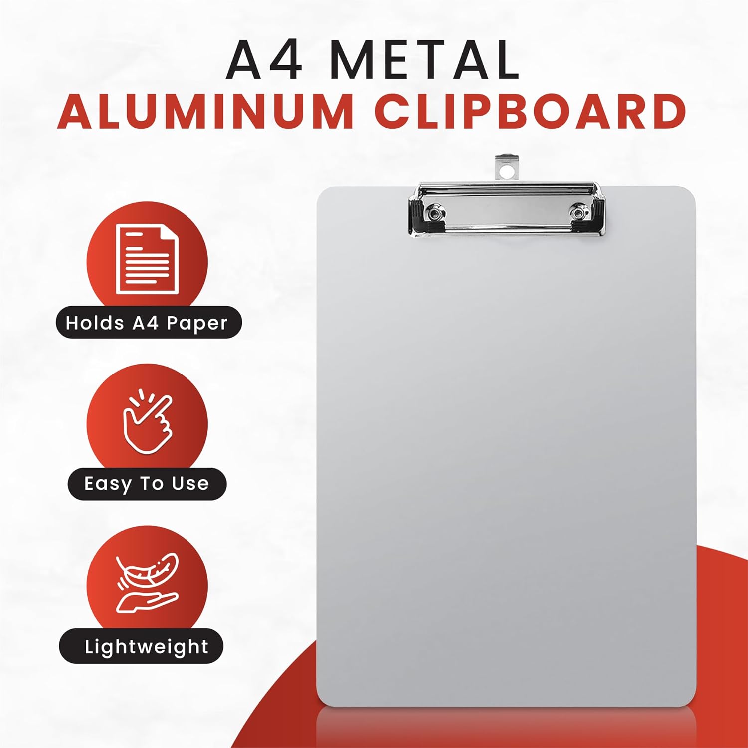 Pack of 12 Janrax A4 Metal Clip Boards - Aluminum Clipboard