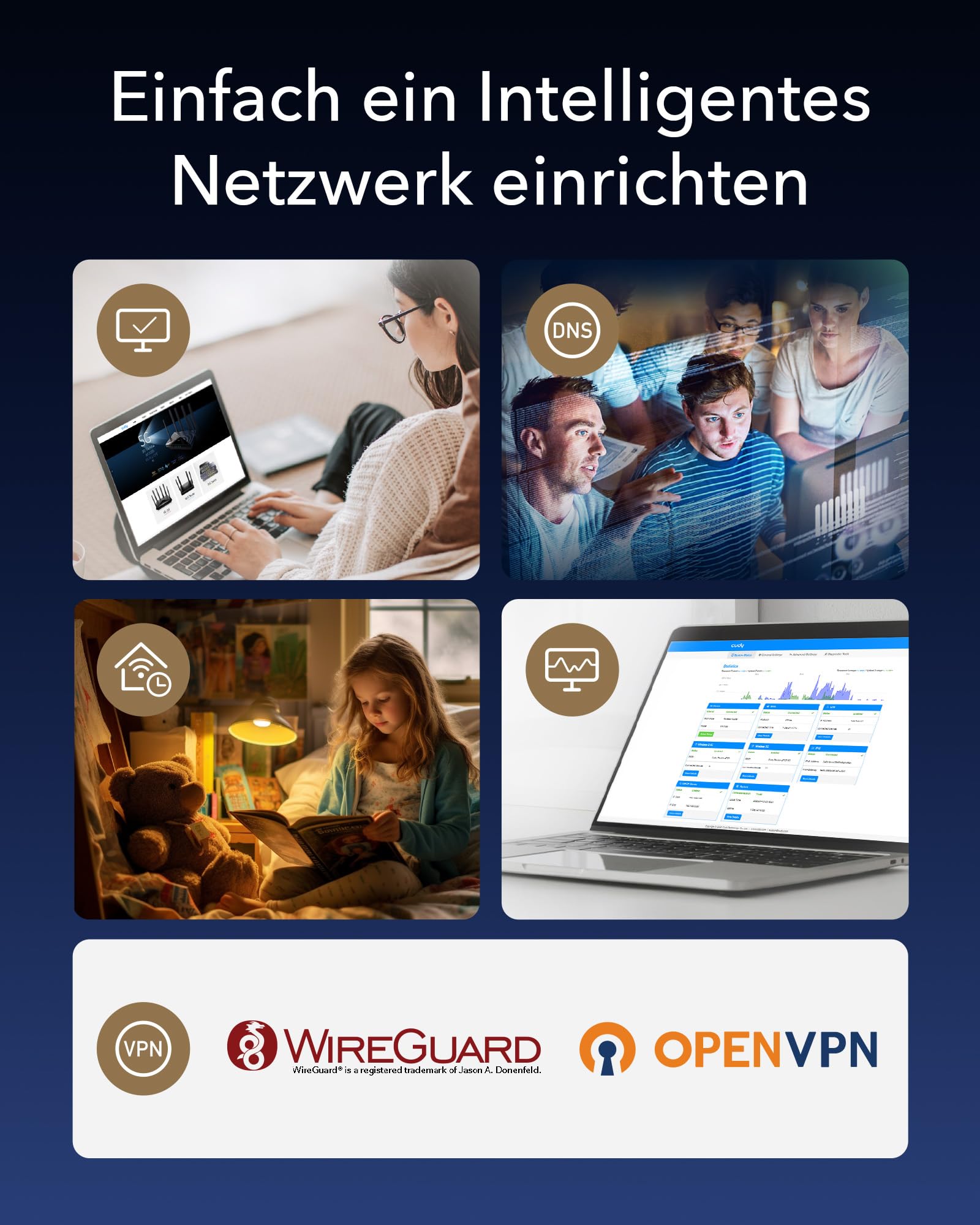 Cudy AX3000 WiFi 6 Mesh WLAN System – ersetzt Router und Extender, deckt bis zu 270 m² ab, 2,5 G WAN Port, unterstützt Ethernet-Backhaul, VPN & Sicherheit, M3000 3-Pack Mesh Set