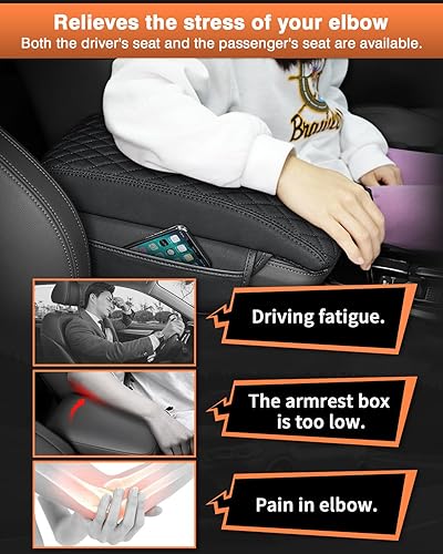 Miniatura 5 de Shademax Funda para consola central para BMW X3, accesorios para BMW X3 2018-2023 2024, funda para reposabrazos de espuma viscoelástica, almohadilla