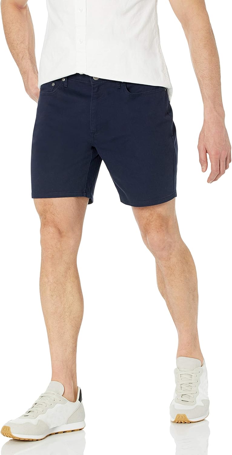 Amazon Essentials Men's Slim-Fit 7" Inseam Stretch 5-Pocket Short 29 Midnight Blue