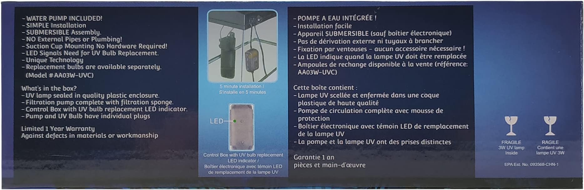 Green Killing Machine - Internal UV Steriliser for Aquariums (3W)