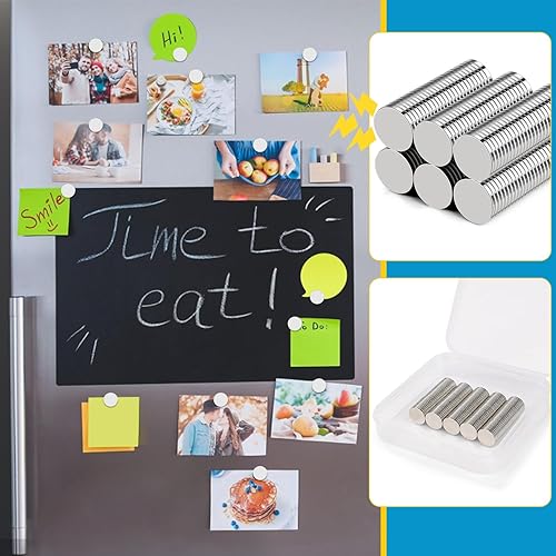 Miniatura 6 de Imanes pequeños, paquete de 150 imanes de neodimio para refrigerador, 0.394 x 0.039 in, imanes de tierras raras para manualidades, pizarra blanca,