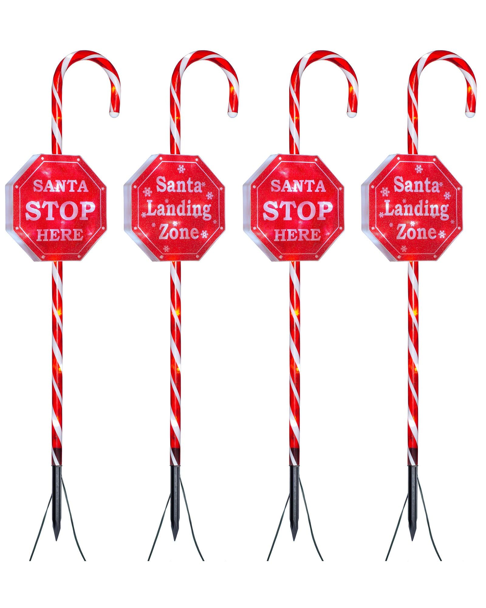 WeRChristmas Christmas Candy Cane Garden Pathway Lights, Red, 80 cm, WRC-9614