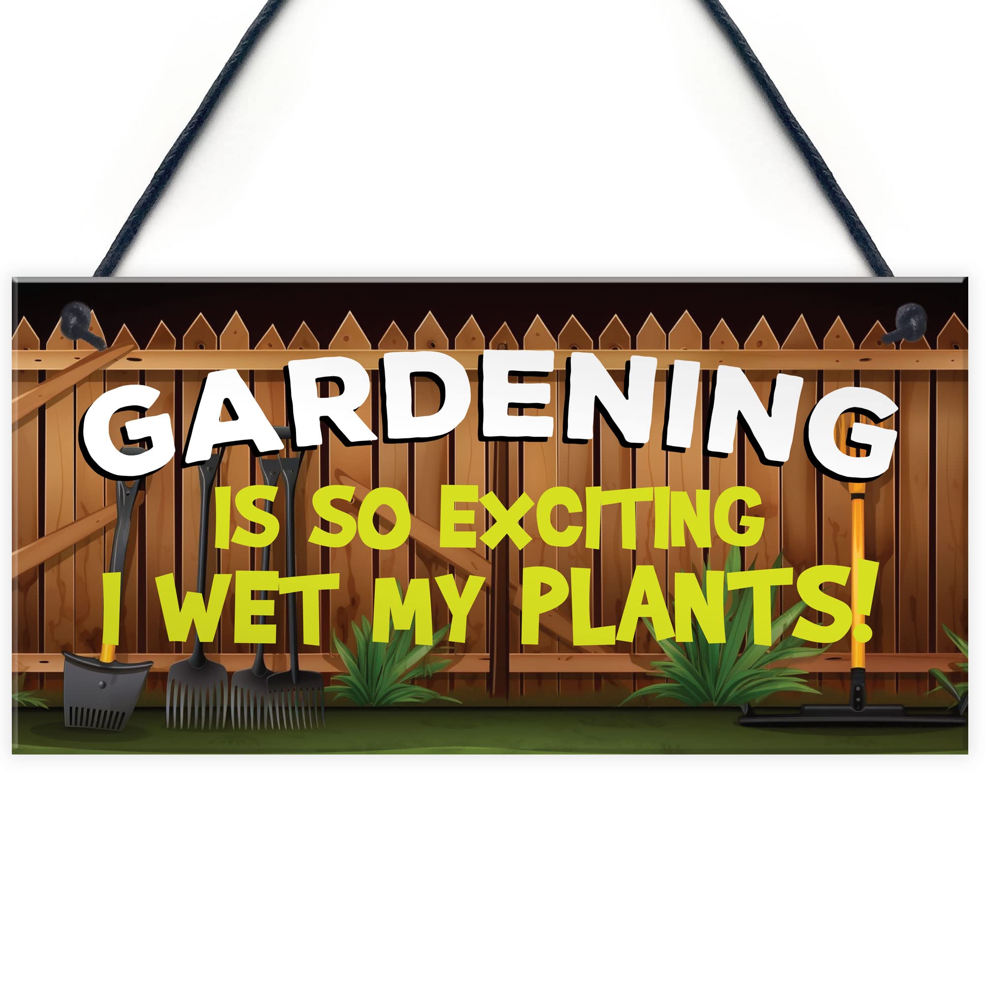 Red Ocean Funny Garden Sign Plaque So Exciting I Wet My Plants Funny Novelty Garden Shed Sign Summerhouse Sign Garden Sign For Outdoors Friendship Gift