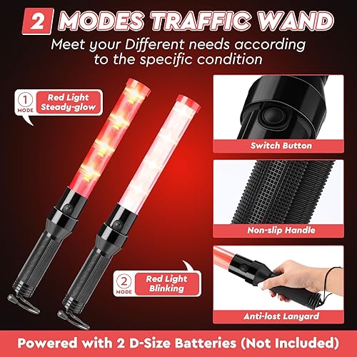 Miniatura 4 de Kanayu Juego de 8 chalecos de seguridad de alta visibilidad de 16 pulgadas, incluye 4 chalecos de seguridad reflectantes, 4 varitas de seguridad