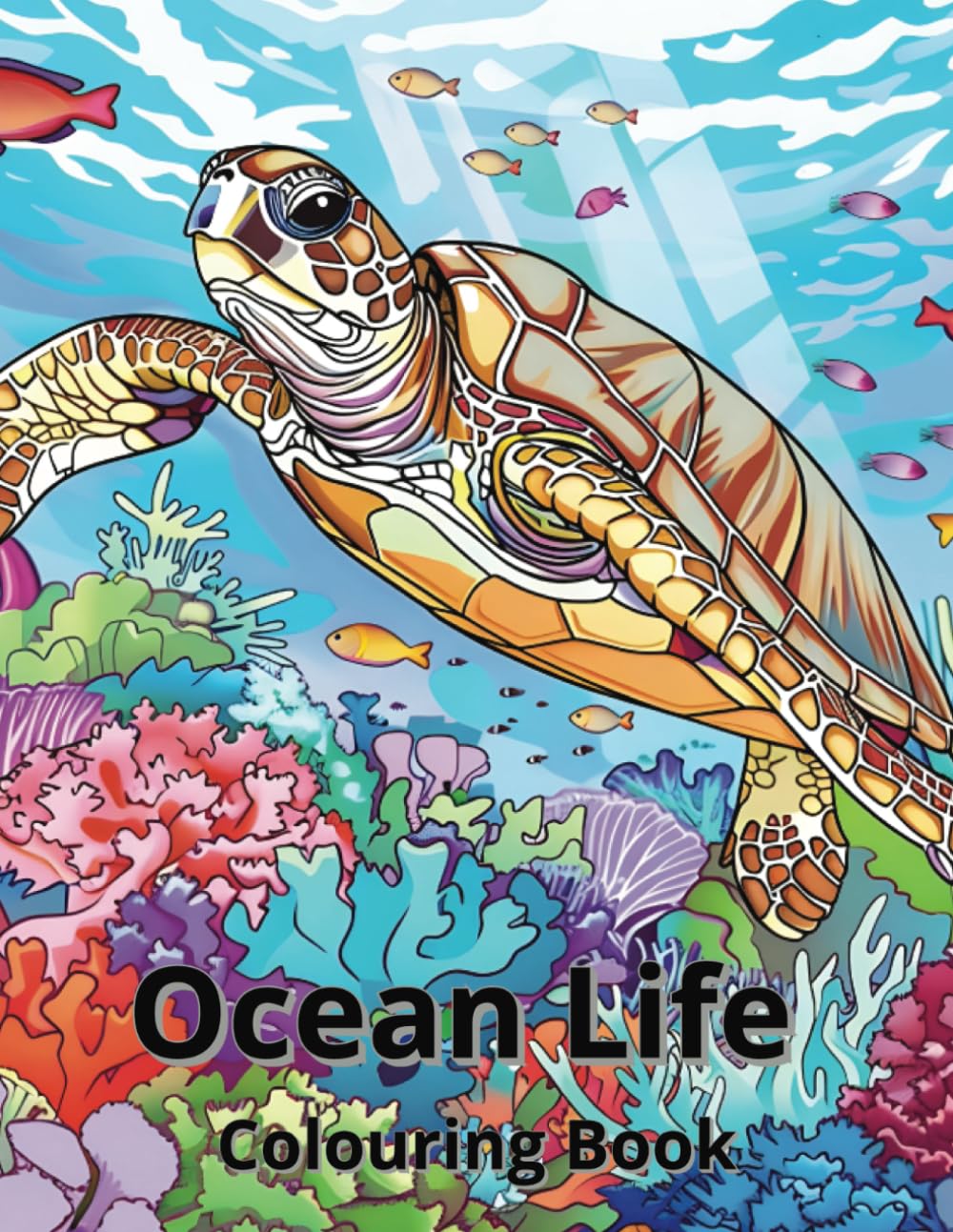 Ocean Life Kids Colouring Book: 50 Colouring pages for kids