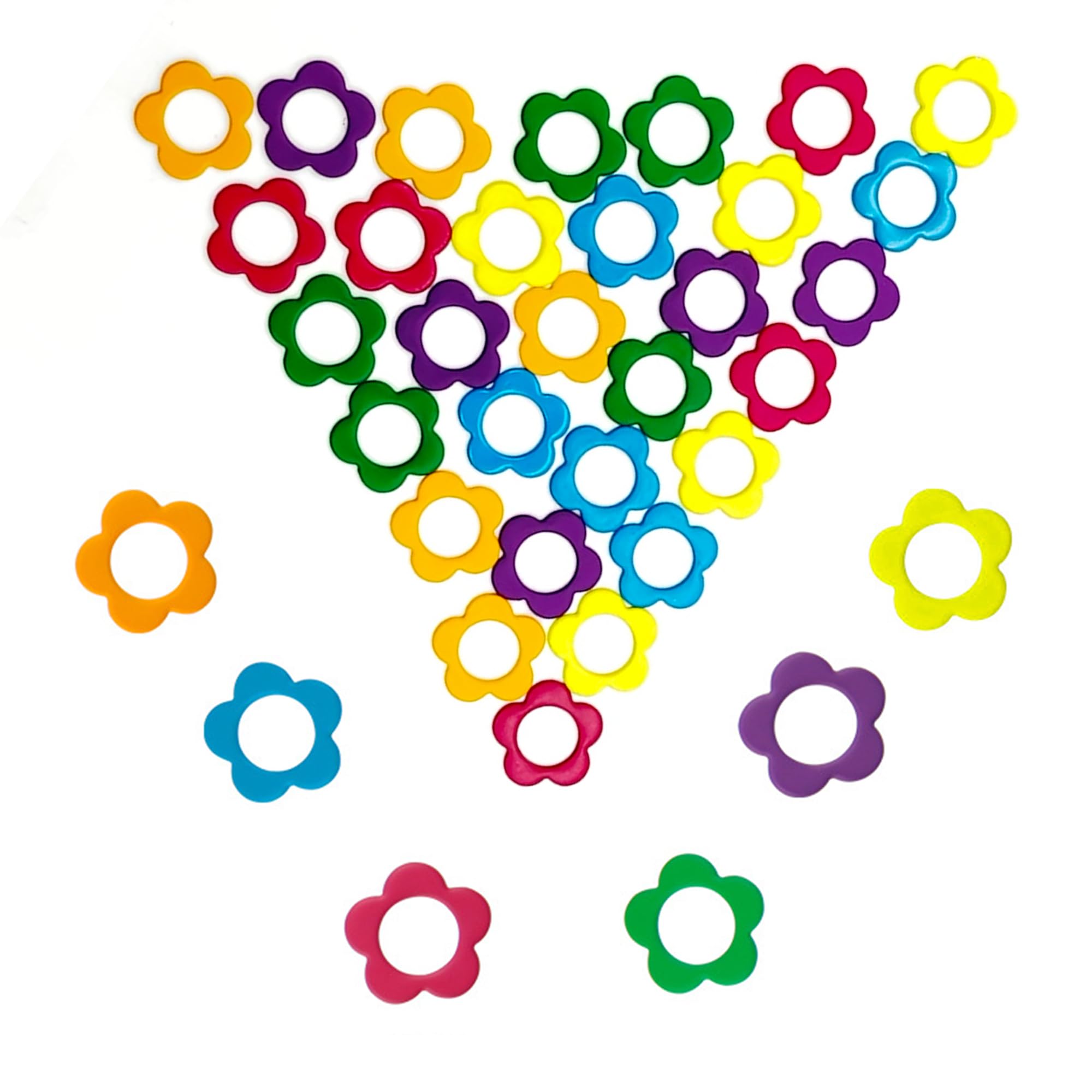 OHYER 30 Piezas marcadores Crochet Marcadores de Puntos Ganchillo marcadores de Metal para Crochet Crochet Anillo Marcador DIY Colorido Adecuado para Coser Tejer Accesorios de artesanía de flor (30)