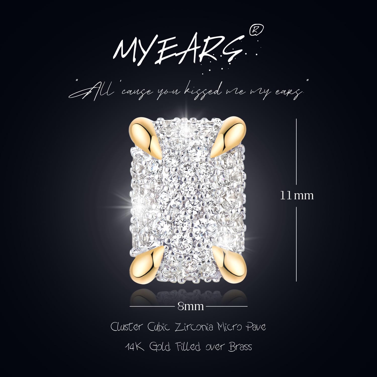 MYEARS Women Stud Earrings Gold Cluster Cubic Zirconia 14K Gold Plated Small Simple Hypoallergenic Everyday Jewelry - Image 5