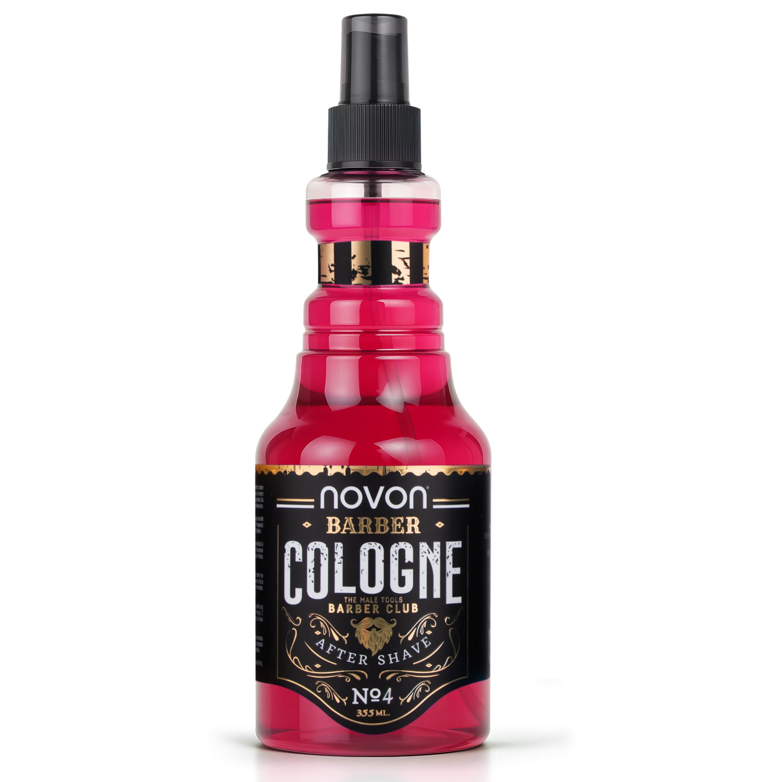novon Professional Barber Cologne nr 4-355 ml - spray po goleniu dla mężczyzn - woda zapachowa do golenia aromatyczno-intensywna - Barber Eau de Cologne z praktycznym dozownikiem z pompką