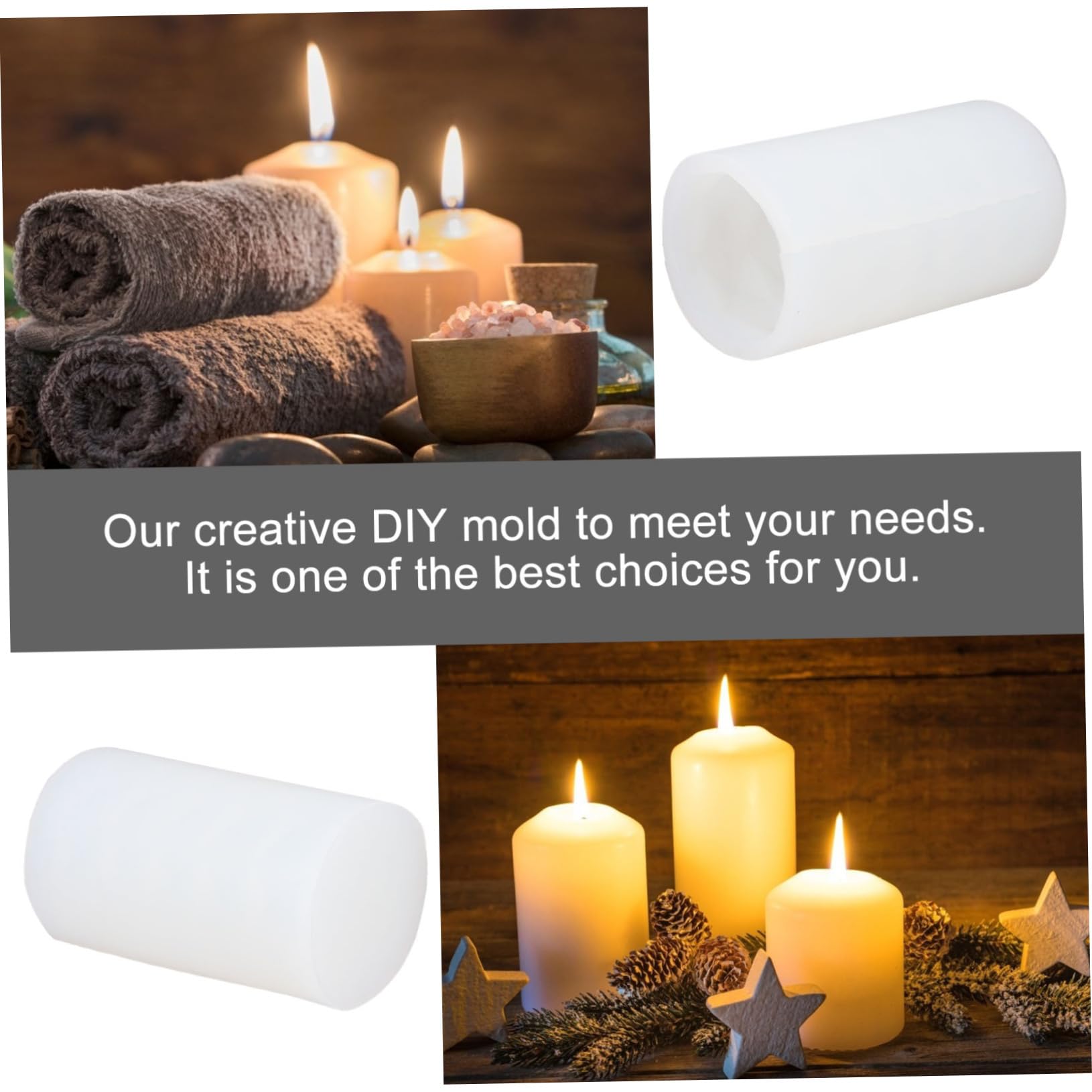 Stampo Cilindrico per Silicone Riutilizzabile in Candele Bianco